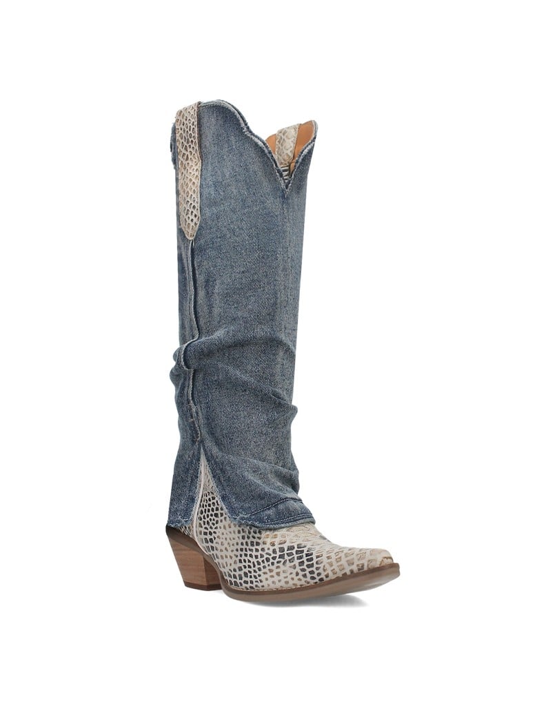 Dingo Western Boots Womens Shabby Python Print Leather DI245 Image 1