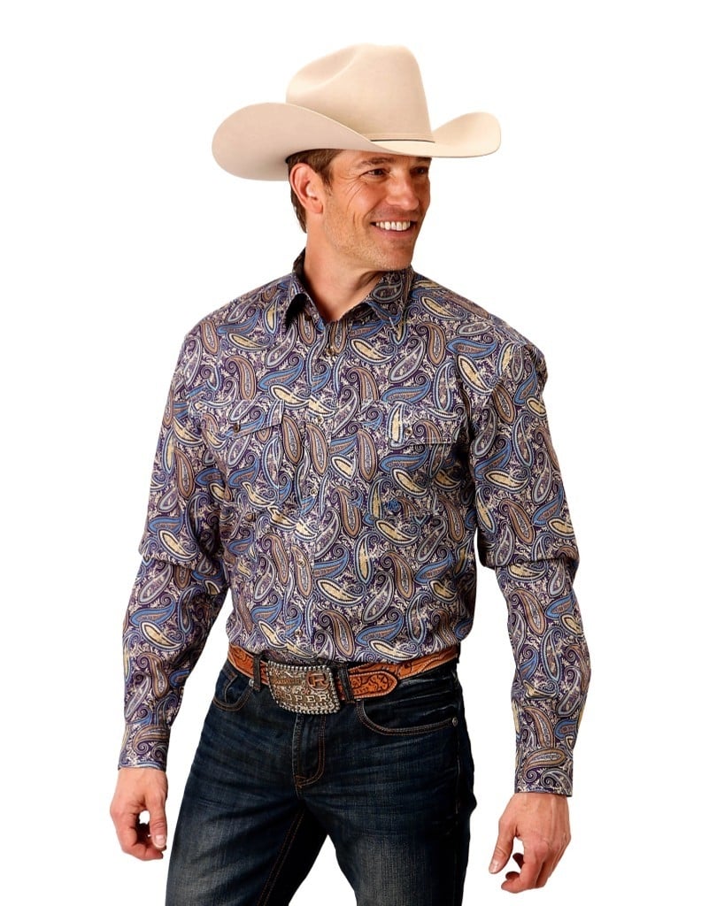 Roper Western Shirt Mens L/S Print Multi-Color 03-001-0325-6013 MU Image 1