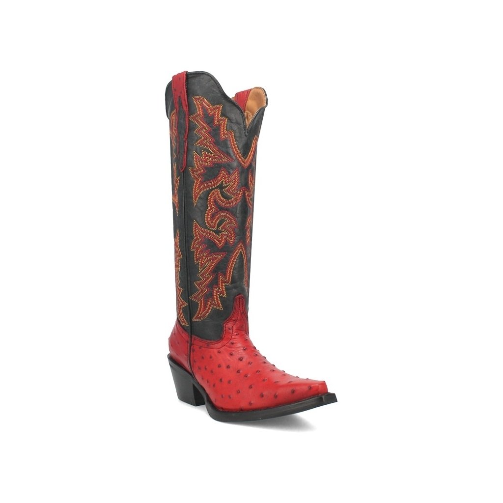 Dingo Western Boots Womens Selene Ostrich Print Leather DI220 Image 1