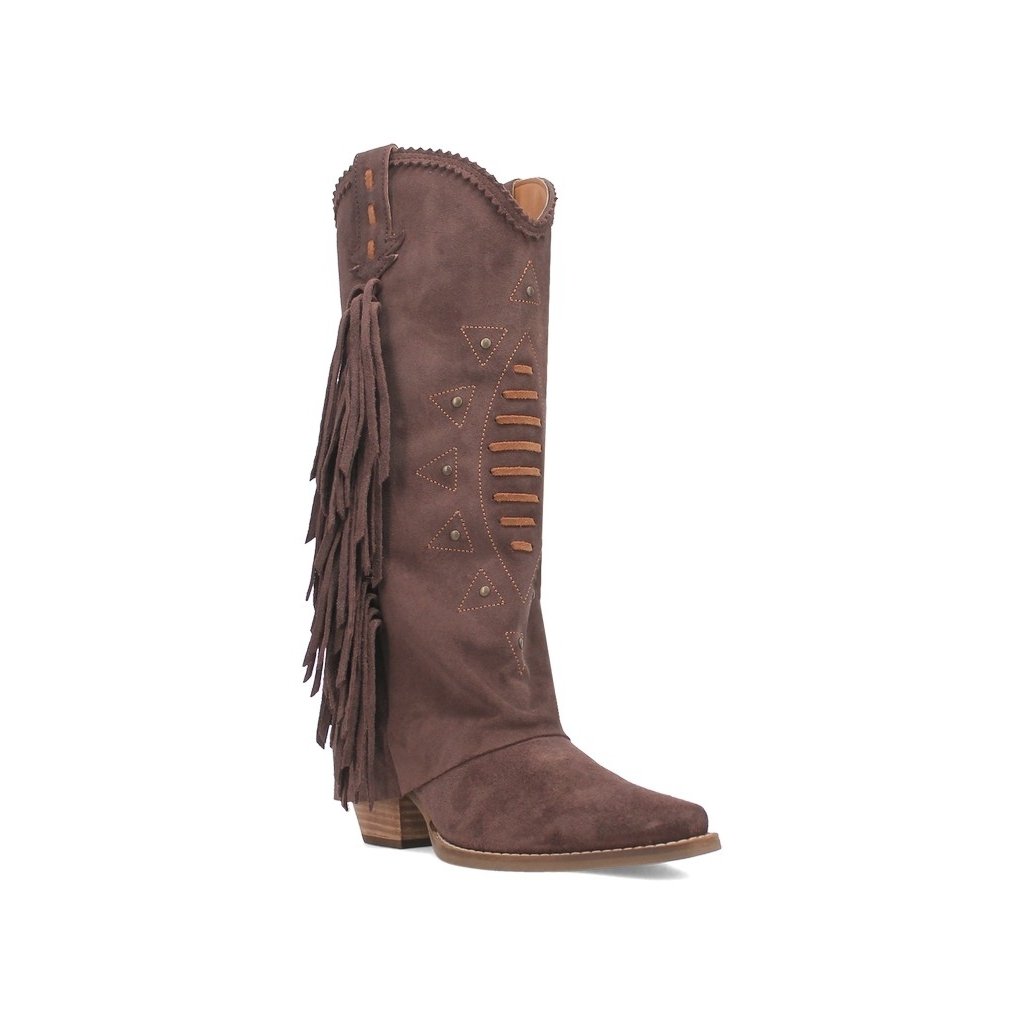 Dingo Western Boots Womens Spirit Trail Fringe Suede Leather DI199 Image 1