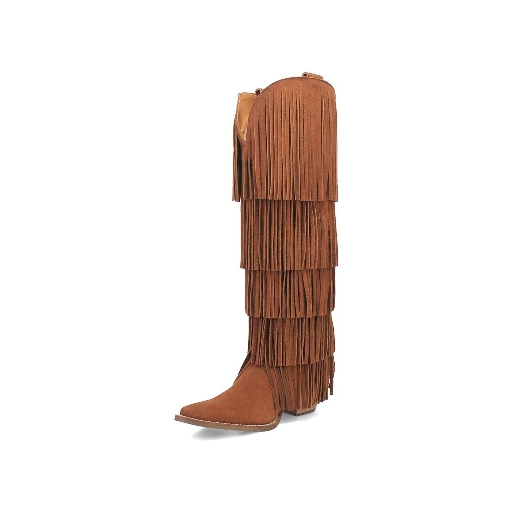 Dingo Western Boots Womens Wild Child Suede Leather Fringe DI276 Image 1