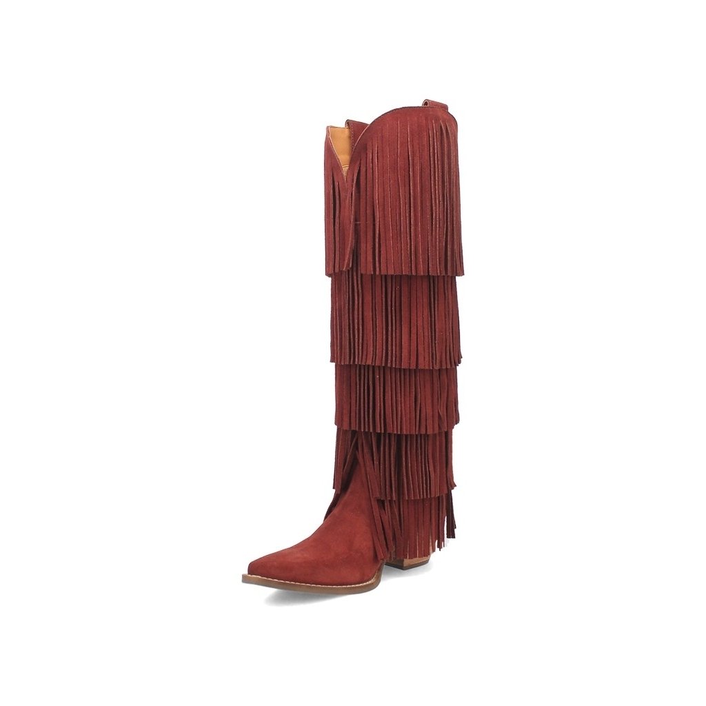 Dingo Western Boots Womens Wild Child Suede Leather Fringe DI276 Image 1