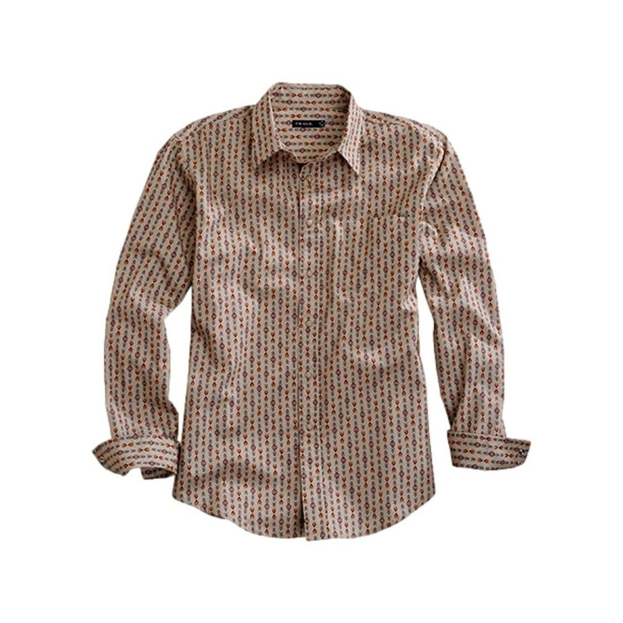 Tin Haul Western Shirt Mens L/S Snaps Aztec Brown 10-001-0068-0703 BR Image 1