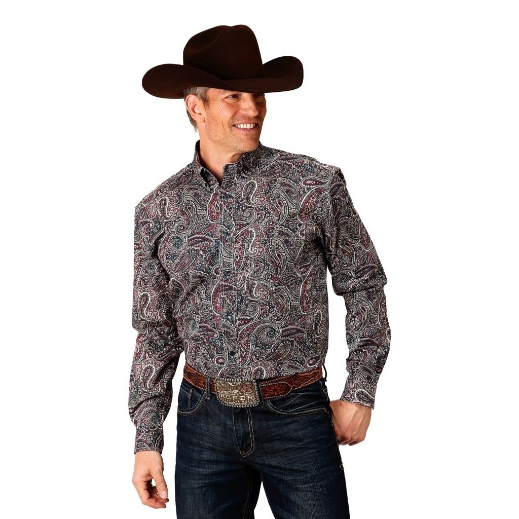 Roper Western Shirt Mens L/S Paisley Button Front 03-001-0326-6012 MU Image 1