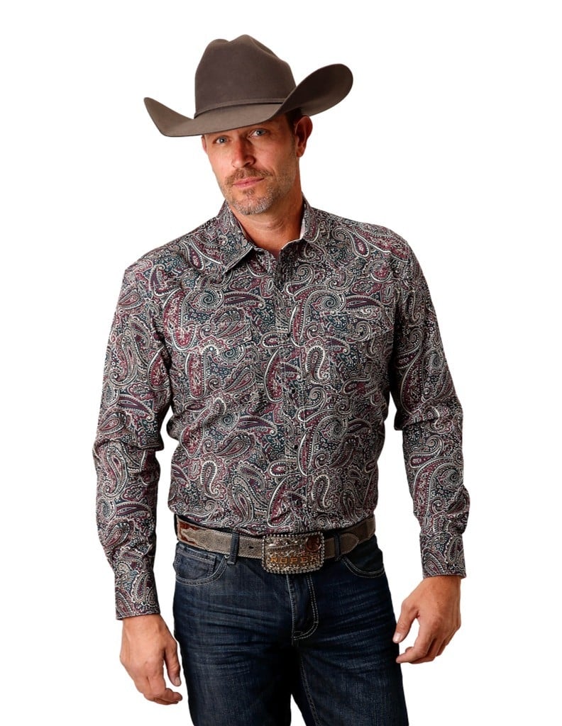 Roper Western Shirt Mens L/S Old Time Paisley 03-001-0225-6012 MU Image 1