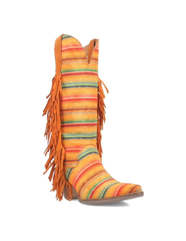 Dingo Western Boots Womens Hot Tamale Fabric Fringe Snip Toe DI193 Image 1