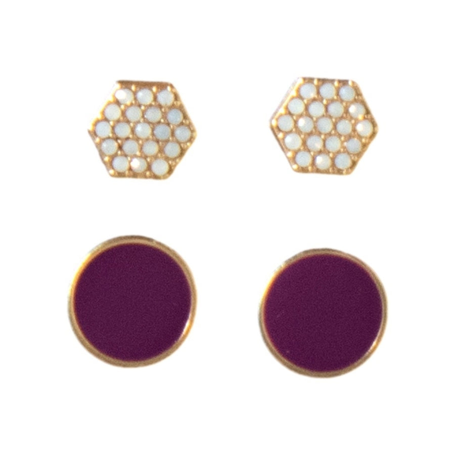 Blazin Roxx Western Earrings Womens Two Pair Hexagon Round 3058897 Image 1