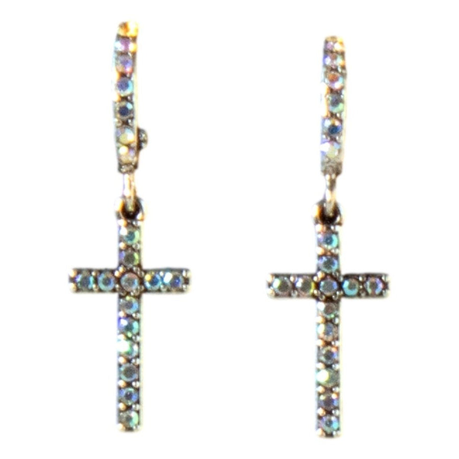 Blazin Roxx Western Earrings Womens Crosses Inlayed Crystals 3058297 Image 1