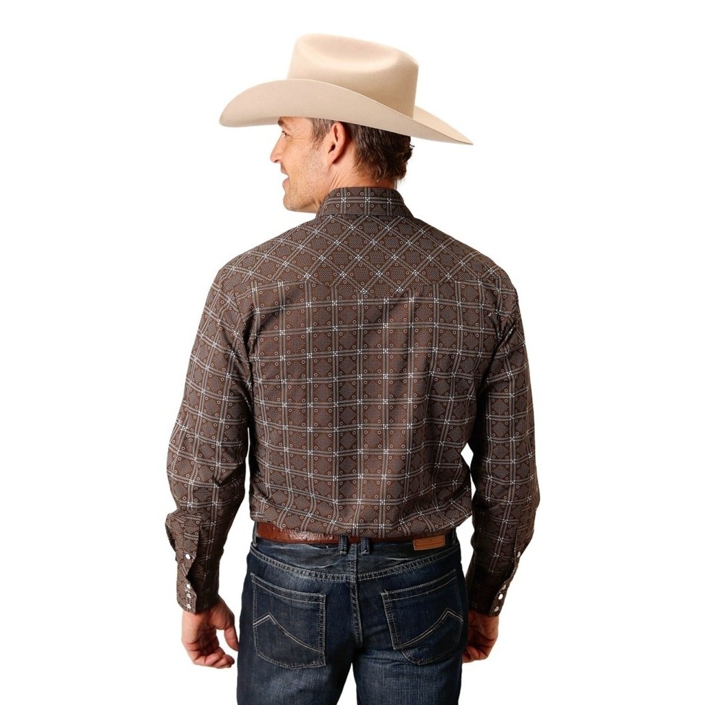 Roper Western Shirt Mens Long Sleeve Retro Print 01-001-0019-0708 BR Image 2