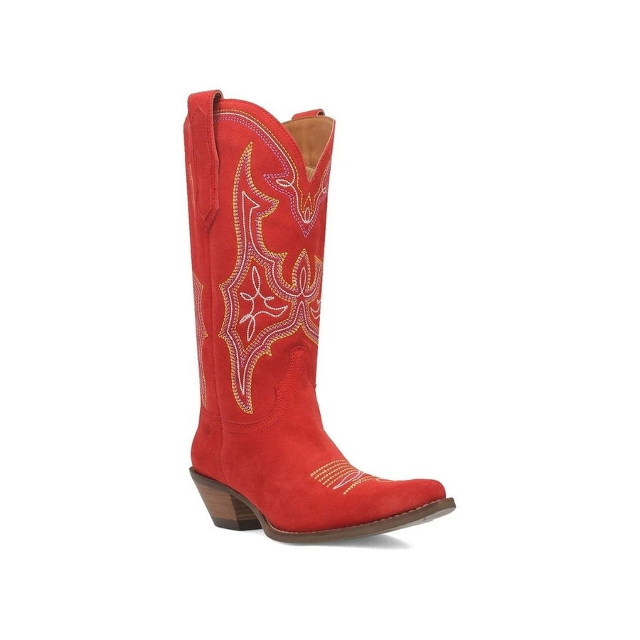 Dingo Western Boots Womens Hot Sauce Suede Leather Snip Toe DI196 Image 1