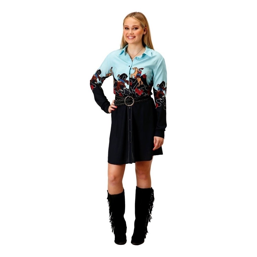 Roper Western Dress Womens L/S Cowgirl Black 03-057-0590-6114 BL Image 1