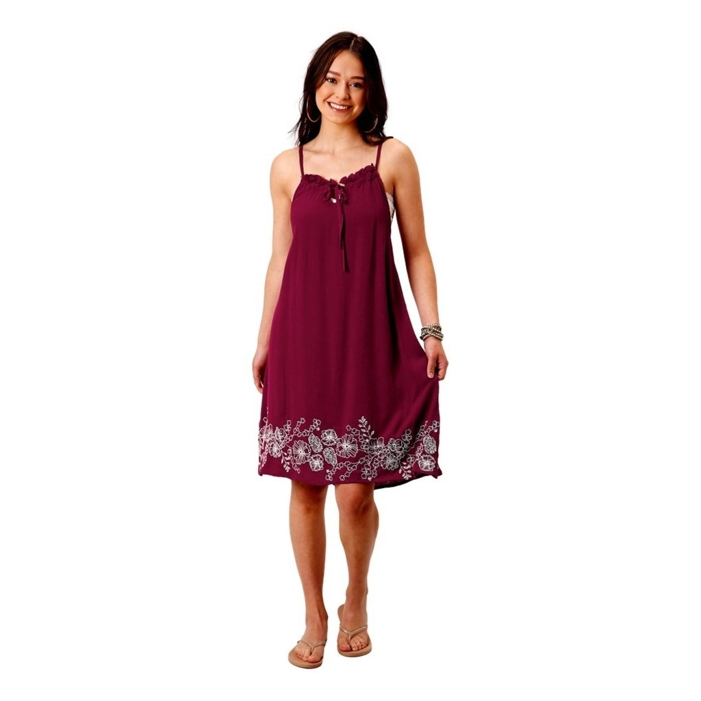 Roper Western Dress Womens Sleeveless Wine 03-057-0565-2031 RE Image 1