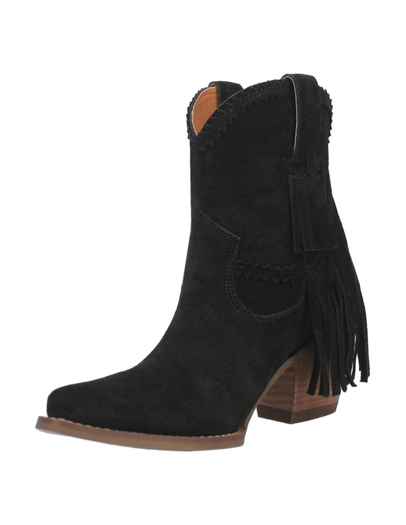 Dingo Western Boots Womens Fandango Fringe Ankle Black DI187 Image 1