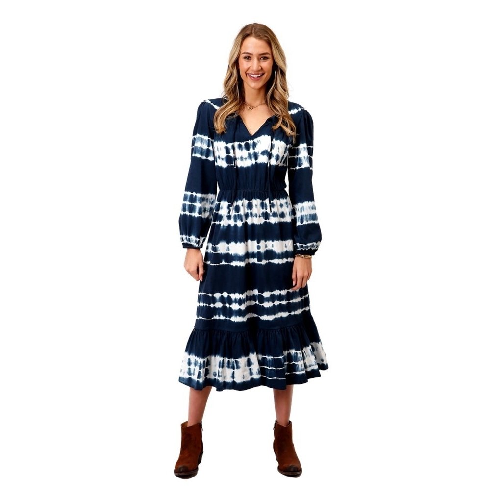 Roper Western Dress Womens L/S Tie Dye Blue 03-057-0514-7040 BU Image 1