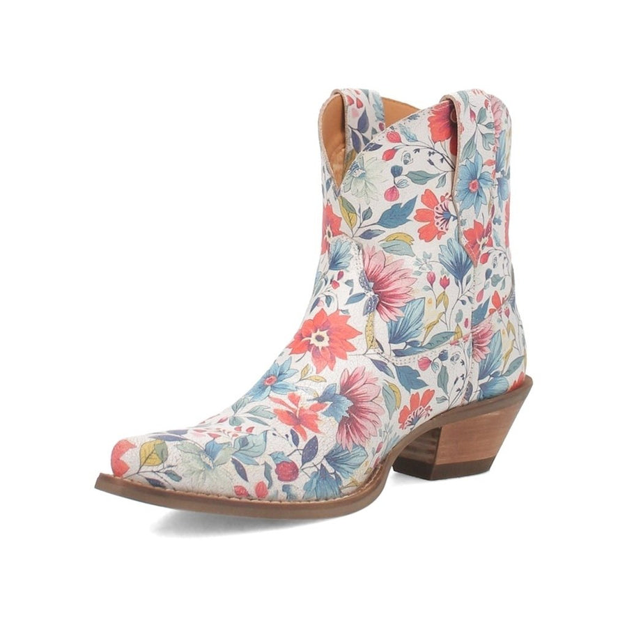 Dingo Western Boots Womens Pixie Rose Floral Embroidery Ankle DI178 Image 1