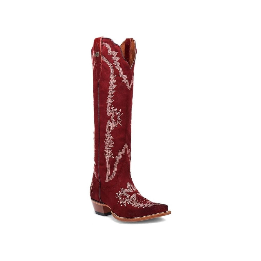 Dan Post Western Boots Womens Marlowe Suede Leather Red DP5153 Image 1