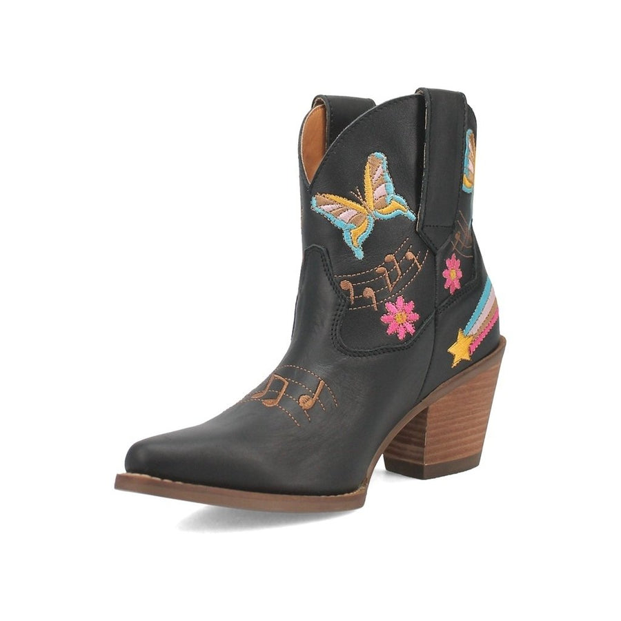 Dingo Western Boots Womens Melody Embroidery Snip Ankle DI166 Image 1