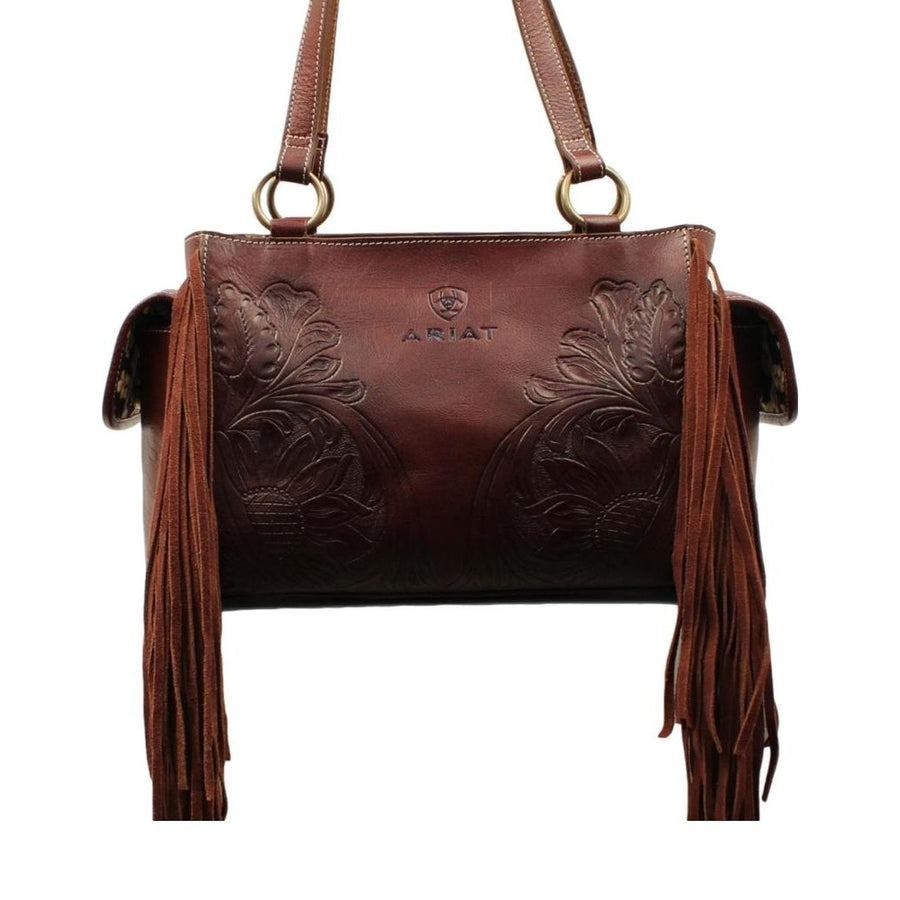 Ariat Western Handbag Womens Victoria Fringe Satchel Brown A770009602 Image 1