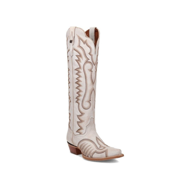 Dan Post Western Boots Womens Josie Zip Leather White DP5107 Image 1