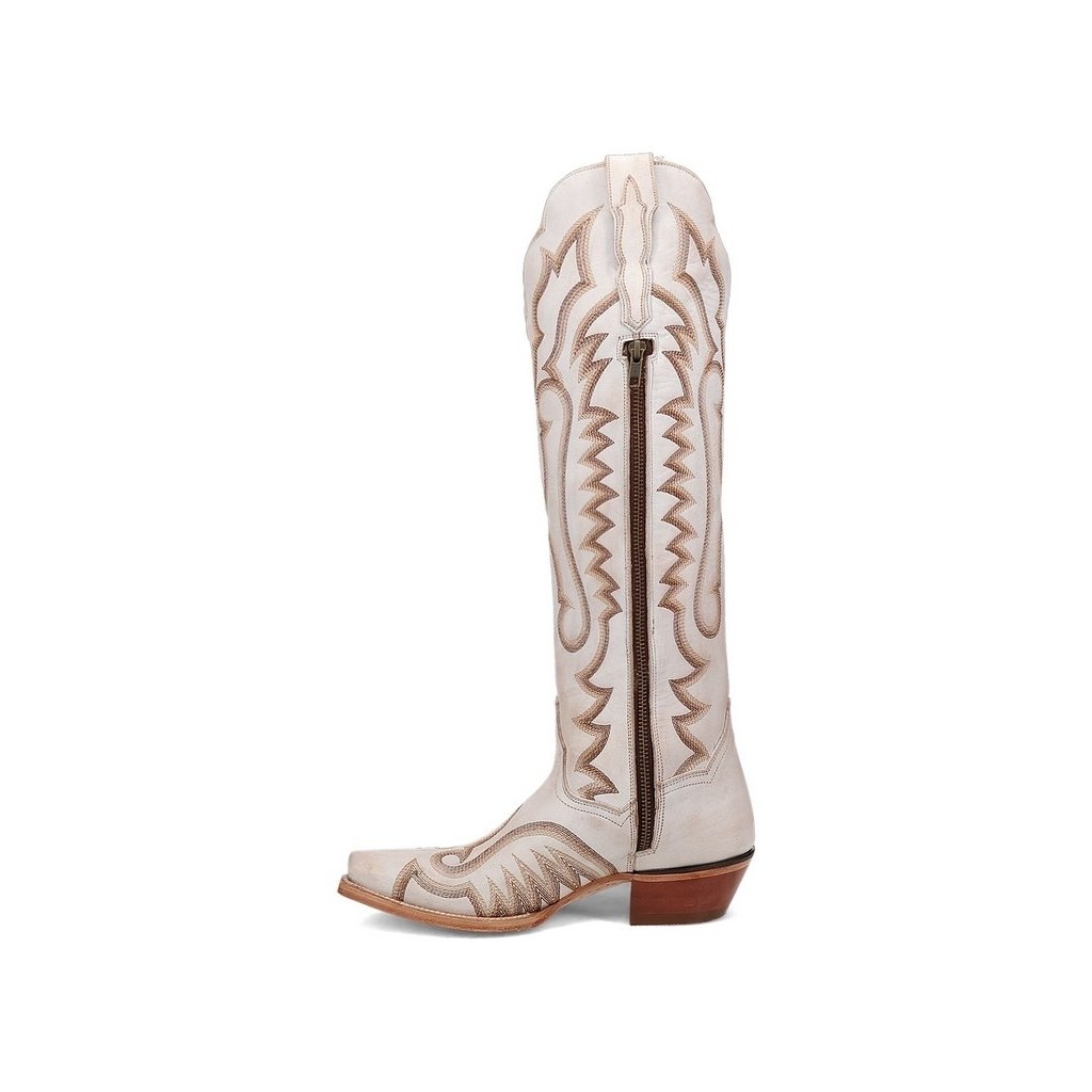 Dan Post Western Boots Womens Josie Zip Leather White DP5107 Image 2