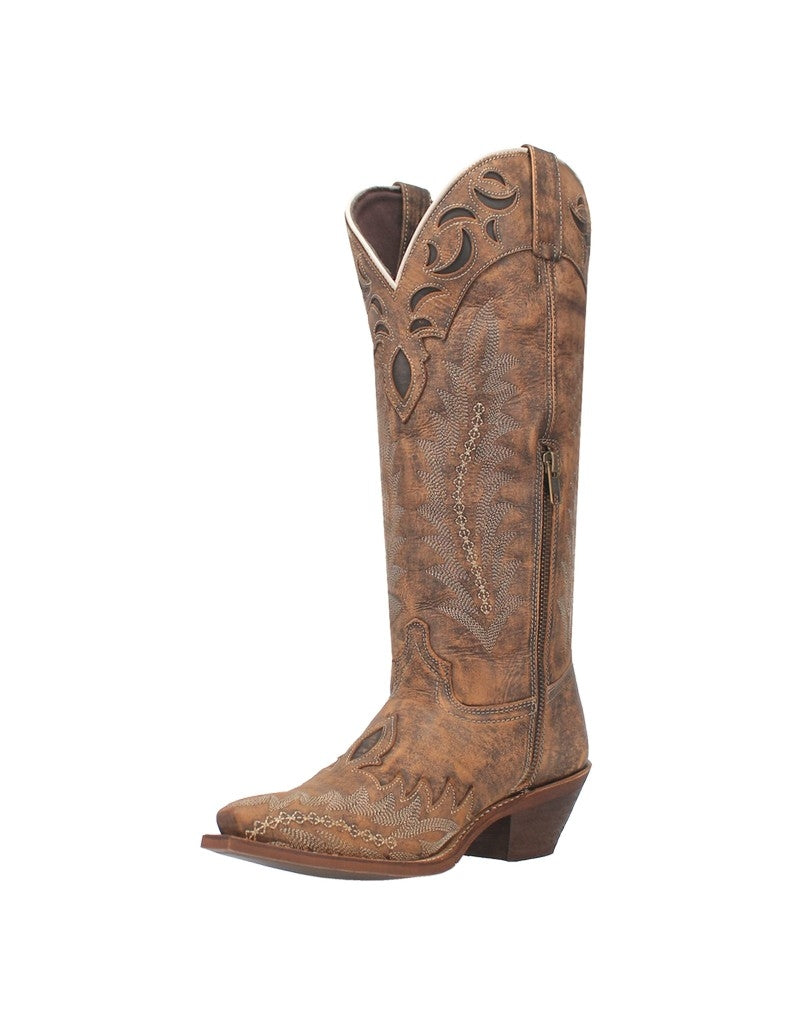 Laredo Western Boots Womens Zip Closure Paige Snip Toe Brown 52226 Image 1