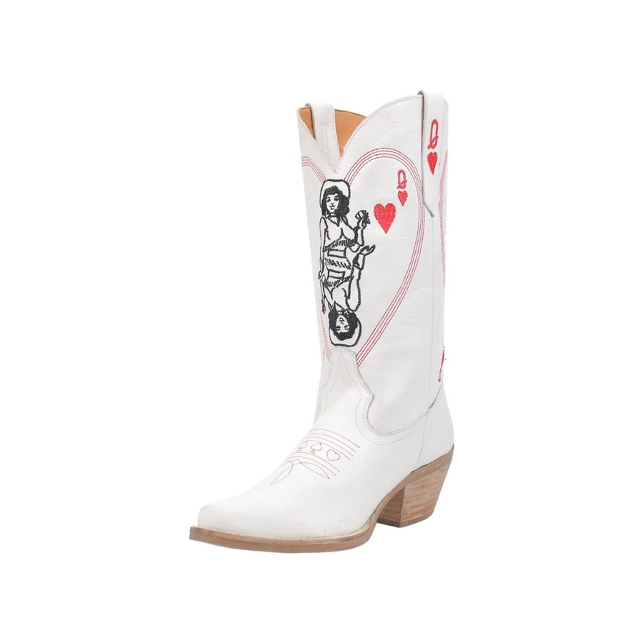 Dingo Western Boots Womens Queen A Hearts Snip Toe Embroidery DI174 Image 1