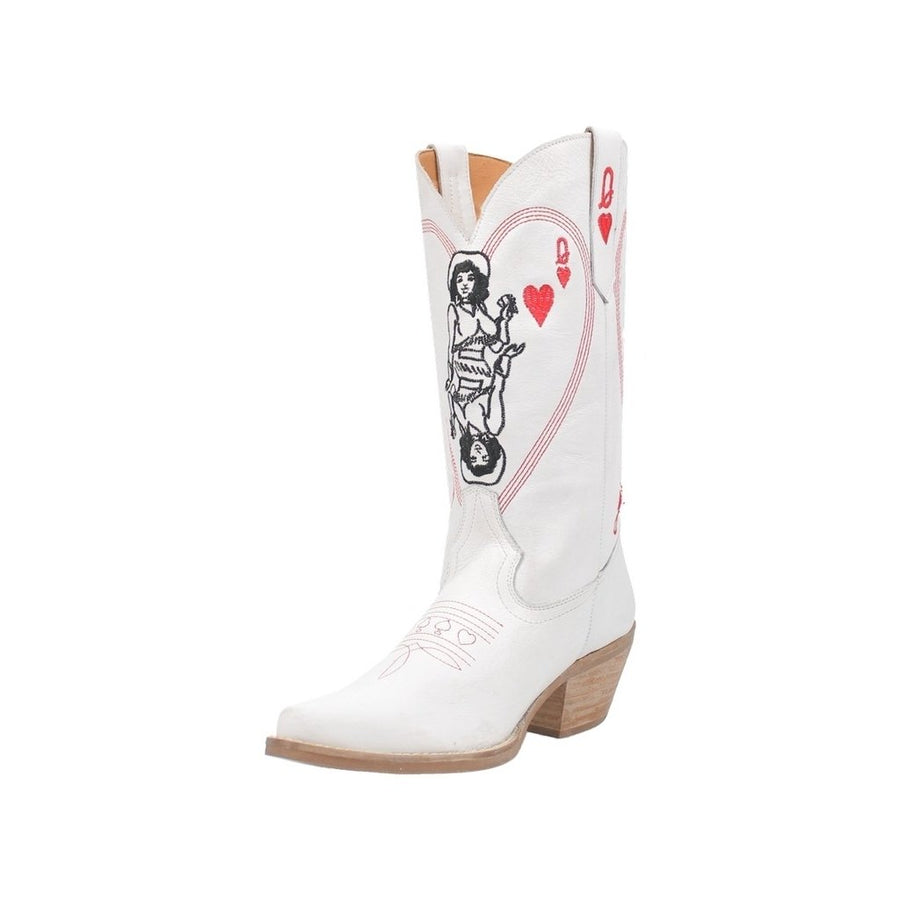 Dingo Western Boots Womens Queen A Hearts Snip Toe Embroidery DI174 Image 1