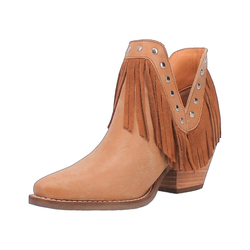 Dingo Western Boots Womens Fine N Dandy Fringe Studs Ankle DI186 Image 1