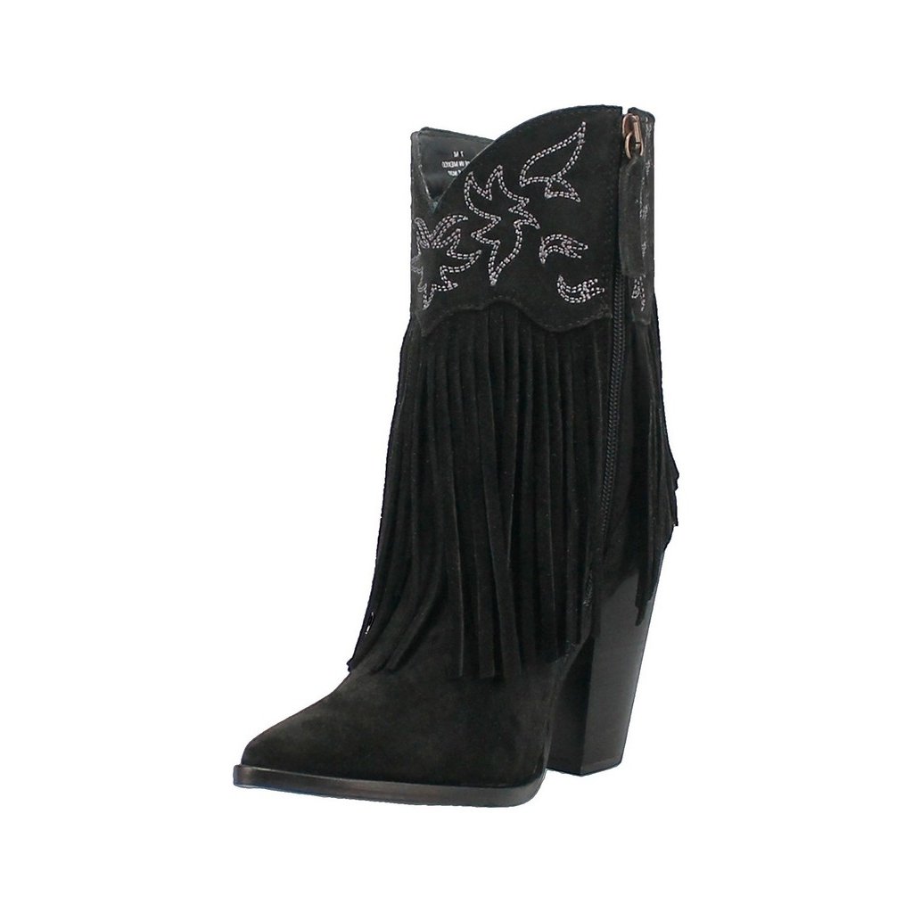 Dingo Western Boots Womens Crazy Train Fringe Snip Ankle DI185 Image 1