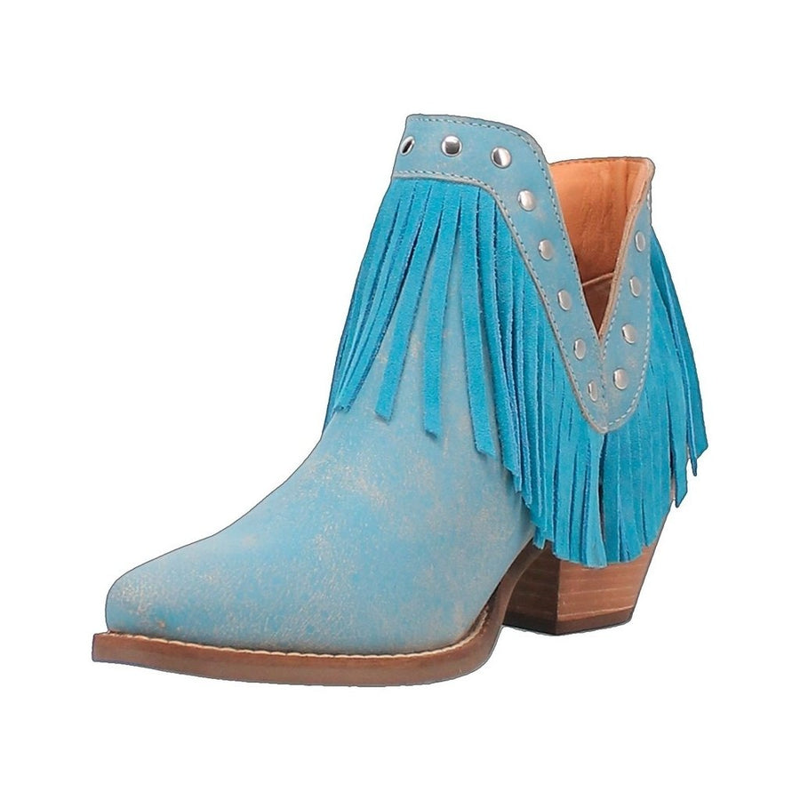 Dingo Western Boots Womens Fine N Dandy Fringe Studs Ankle DI186 Image 1