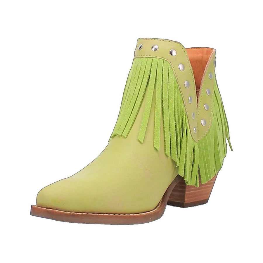 Dingo Western Boots Womens Fine N Dandy Fringe Studs Ankle DI186 Image 1