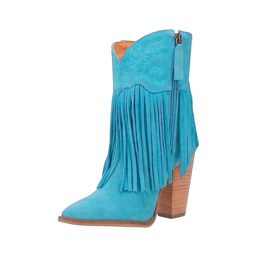 Dingo Western Boots Womens Crazy Train Fringe Snip Ankle DI185 Image 1