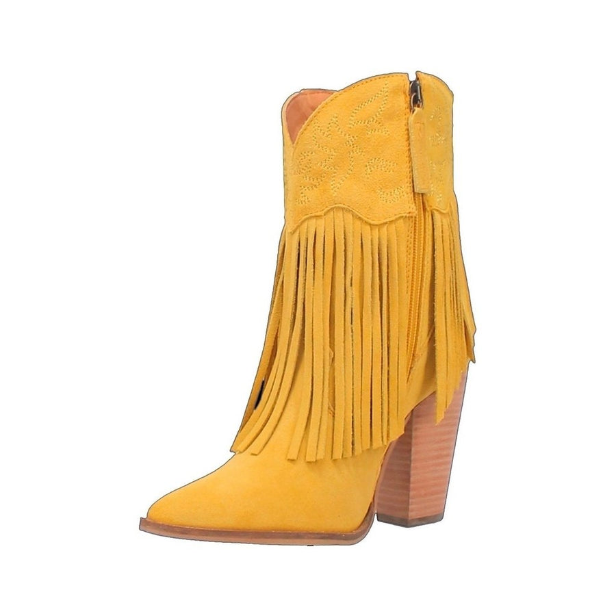 Dingo Western Boots Womens Crazy Train Fringe Snip Ankle DI185 Image 1