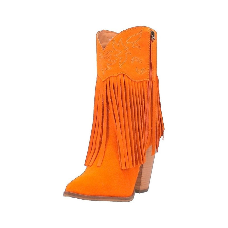 Dingo Western Boots Womens Crazy Train Fringe Snip Ankle DI185 Image 1