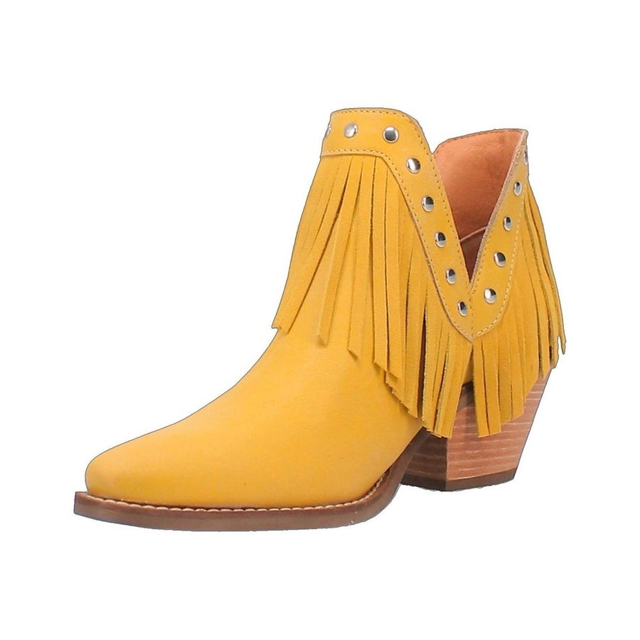 Dingo Western Boots Womens Fine N Dandy Fringe Studs Ankle DI186 Image 1