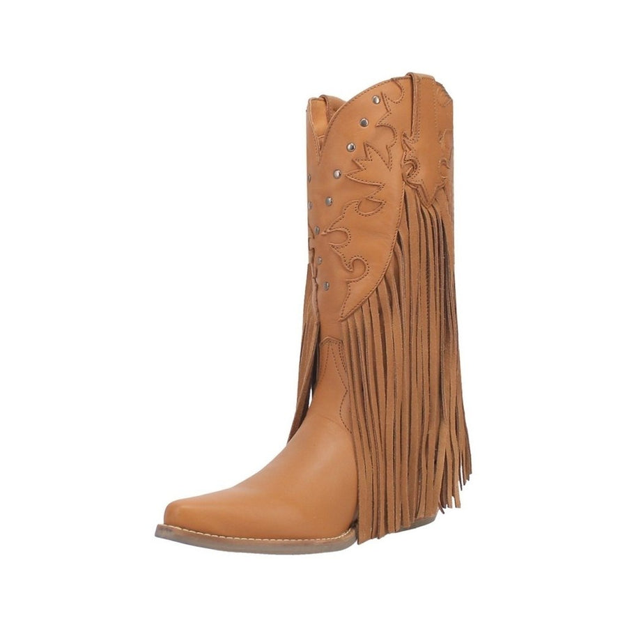 Dingo Western Boots Womens Hoedown Leather Fringe Pull On DI175 Image 1