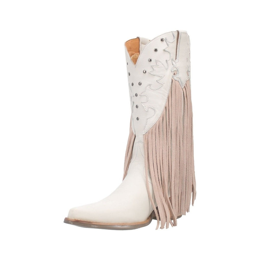 Dingo Western Boots Womens Hoedown Leather Fringe Pull On DI175 Image 1