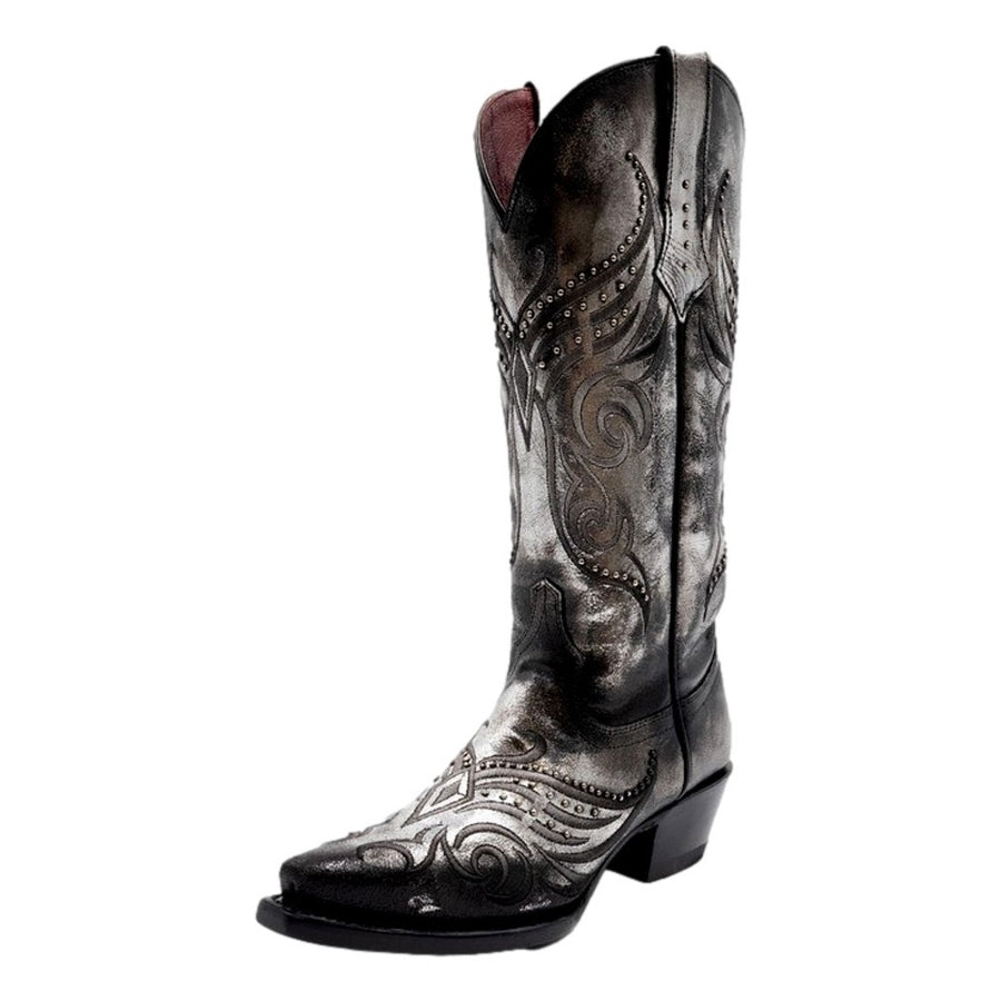 Ferrini Western Boots Womens Masquerade 14" Snip Toe Silver 84561-34 Image 1