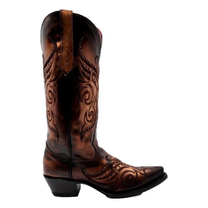 Ferrini Western Boots Womens Masquerade 14" Snip Toe Copper 84561-42 Image 3