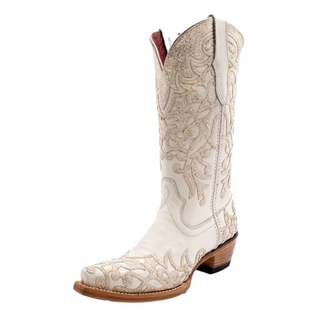 Ferrini Western Boots Womens Starlight 13" Snip Toe White 81561-19 Image 1