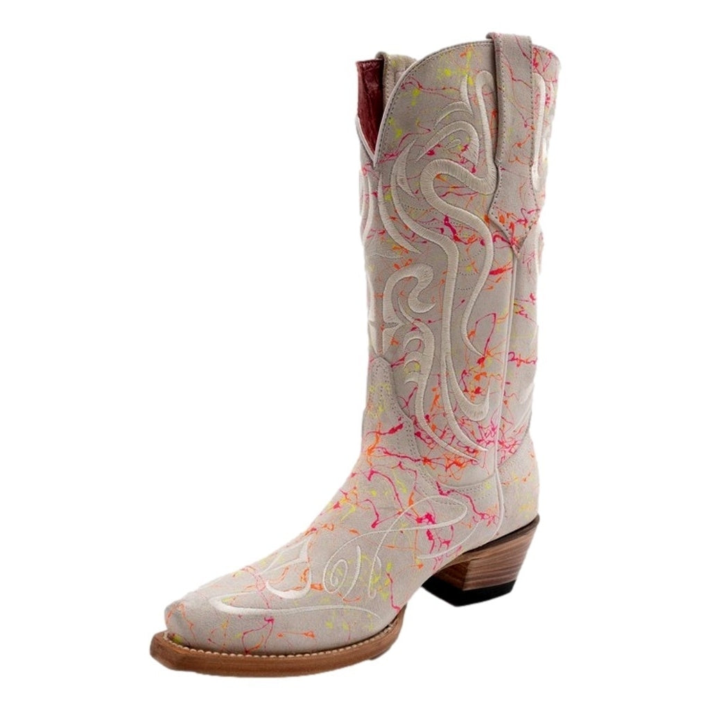 Ferrini Western Boots Womens Belle 12" Snip Toe White 80961-19 Image 1