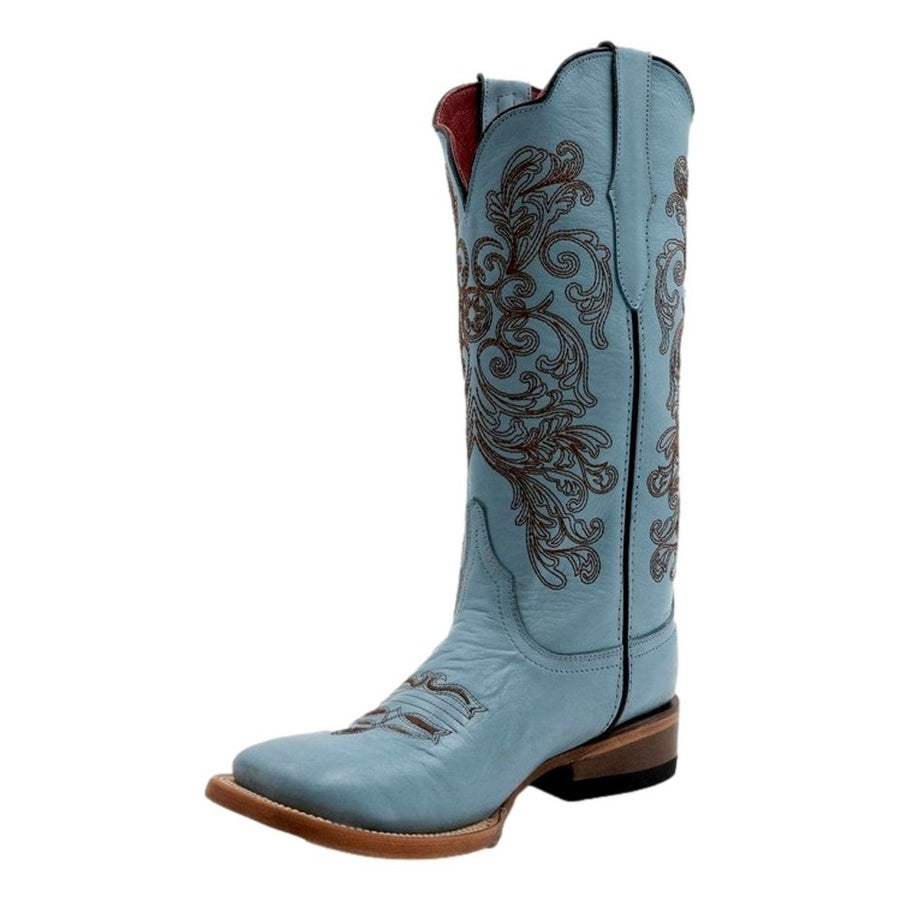 Ferrini Western Boots Womens Ella 13" Square Toe Aqua 81093-25 Image 1