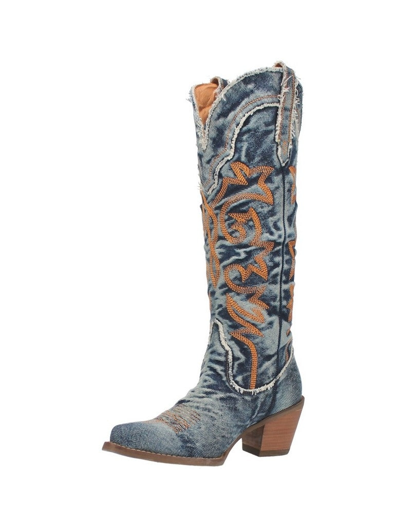 Dingo Western Boots Womens 15" Pull On Texas Tornado Snip DI943 Image 1