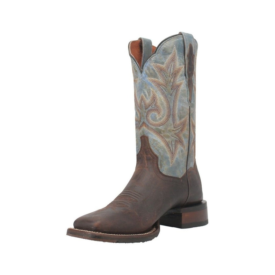 Dan Post Western Boots Womens 11" Kelsi Square Toe Brown Blue DP4648 Image 1