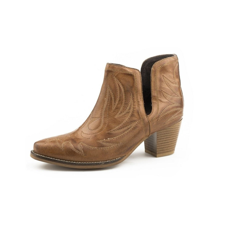 Roper Western Boots Womens Rowdy Bootie Tan 09-021-0981-2596 TA Image 1