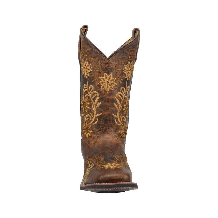 Laredo Western Boots Womens 11" Secret Garden Flower Brown 5822 Image 3