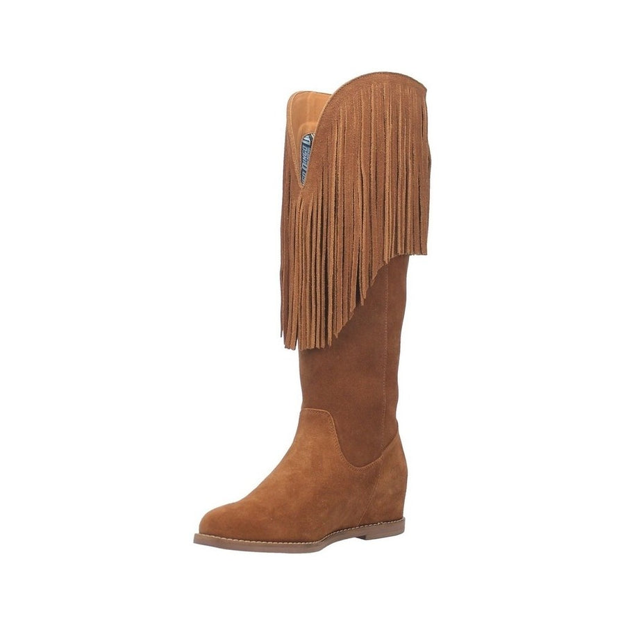 Dingo Western Boots Womens 15"Shaft Pull On Hassie Fringe DI935 Image 1