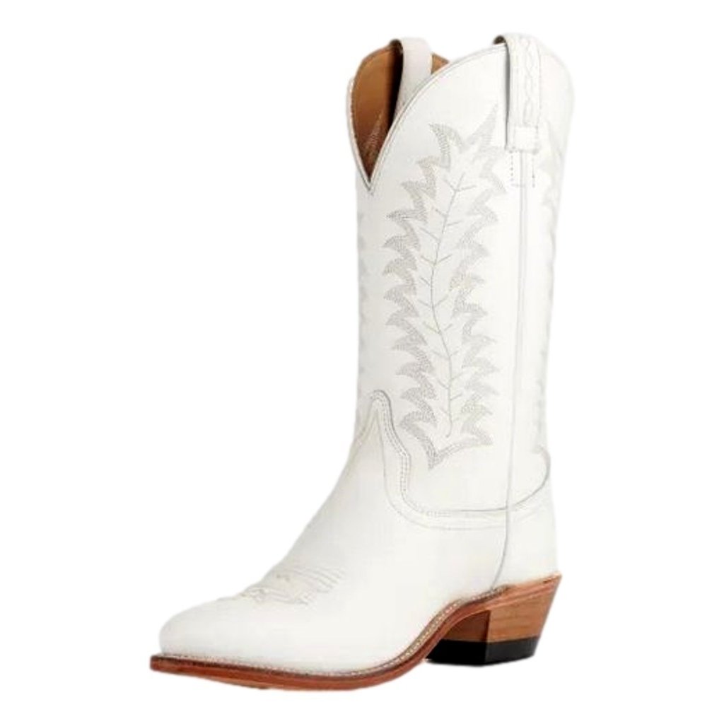 Old West Western Boots Womens Leather Round Pull On White OW2043L Image 1