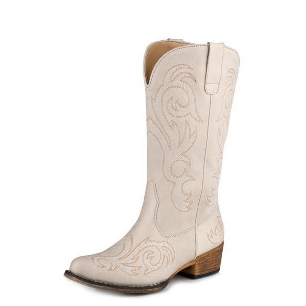 Roper Western Boots Womens Riley Leather White 09-021-1566-3466 WH Image 1