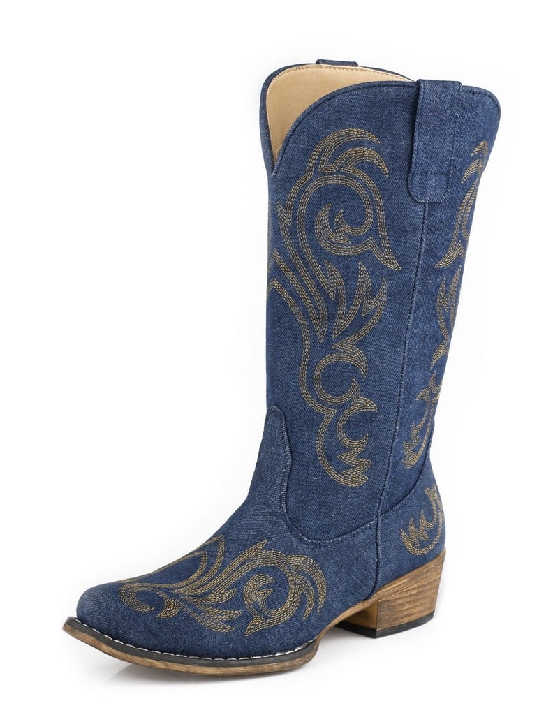 Roper Western Boots Womens Riley Denim Blue 09-021-1566-3468 BU Image 1